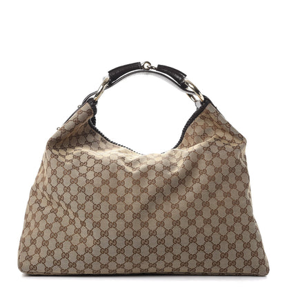 Gucci Monogram Large Horsebit Chain Hobo Dark Brown 1 of 10