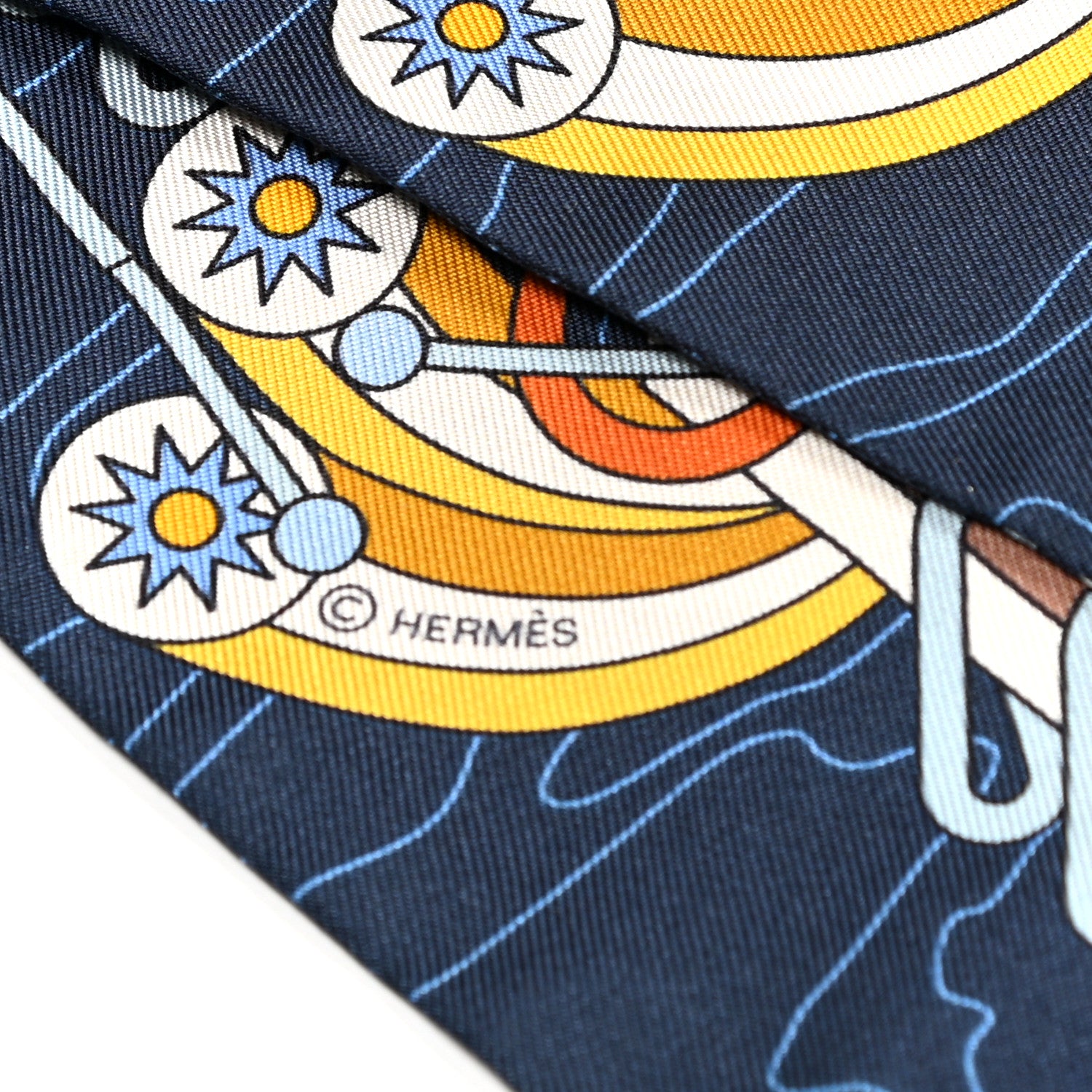Hermes Silk Odyssey Twilly Marine Gold Ciel 1 of 4