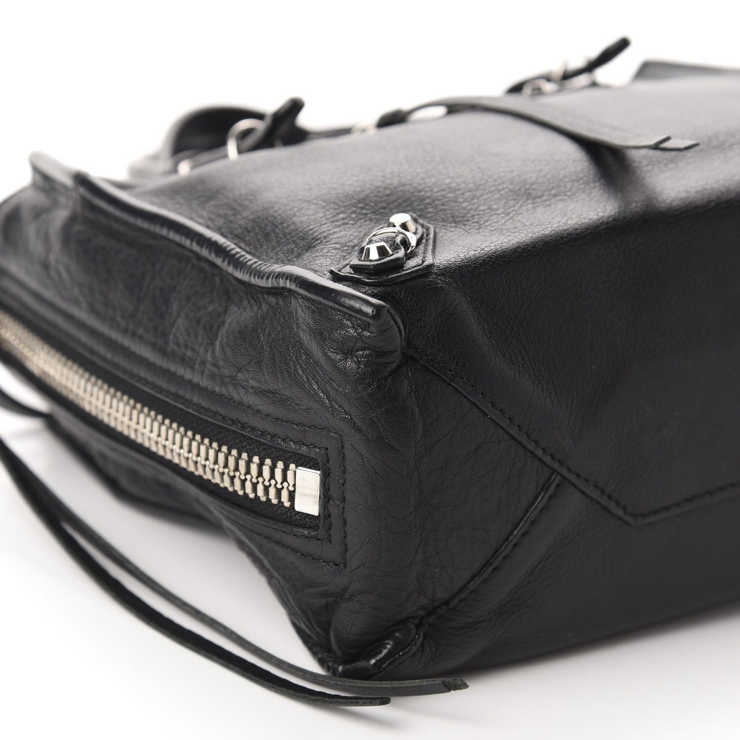 Calfskin Papier Mini A4 Zip Around Tote Black