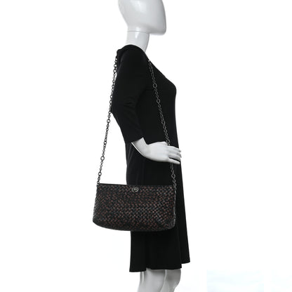 Bottega Veneta Nappa Intrecciato Chain Crossbody Black Brown 2 of 8