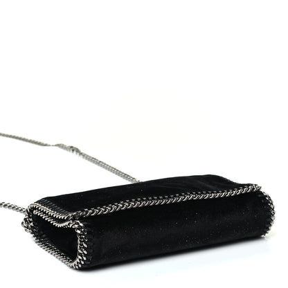 Stella McCartney Glitter Velvet Falabella Crossbody Clutch Black 3 of 4