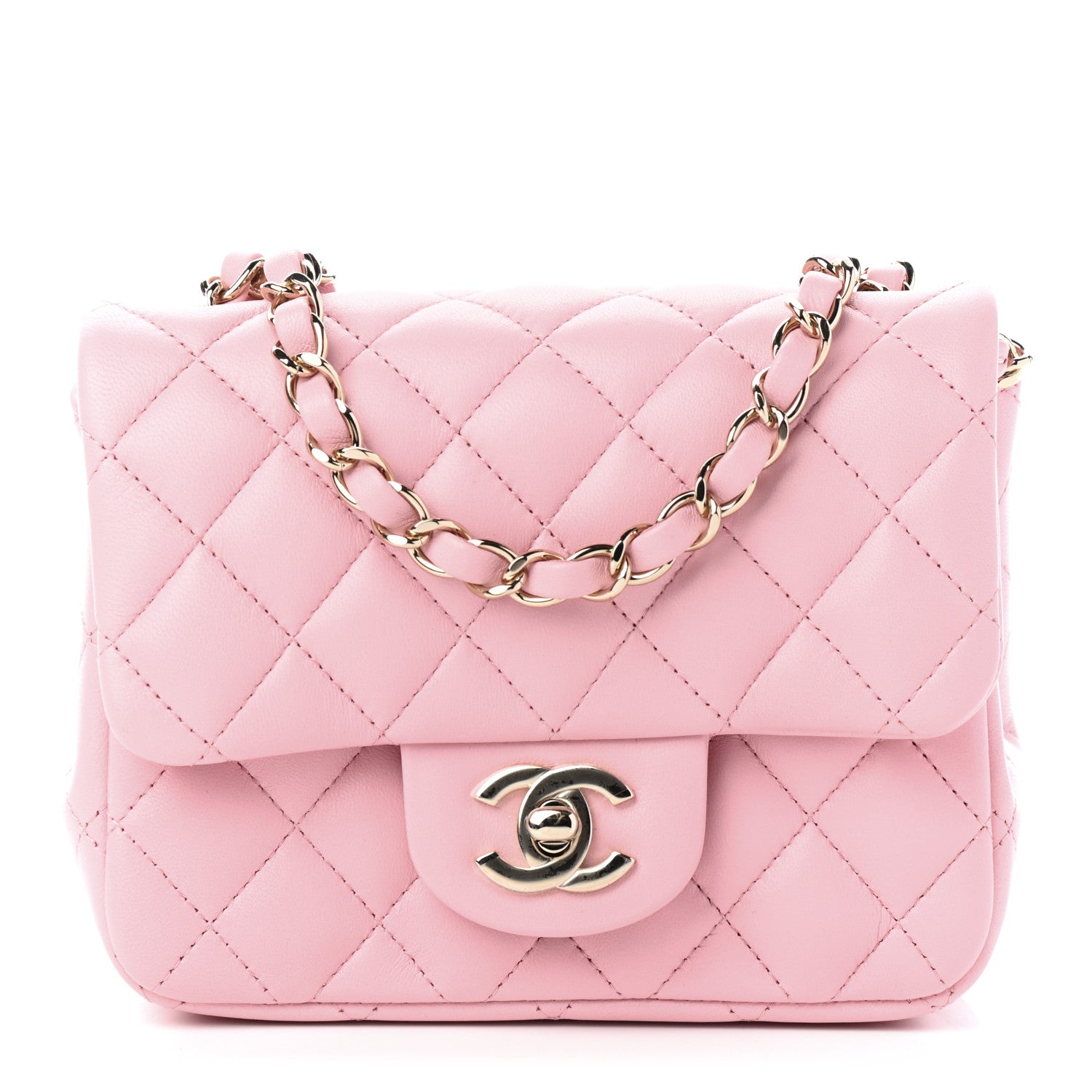 Chanel Lambskin Quilted Mini Square Flap Pink 1 of 6