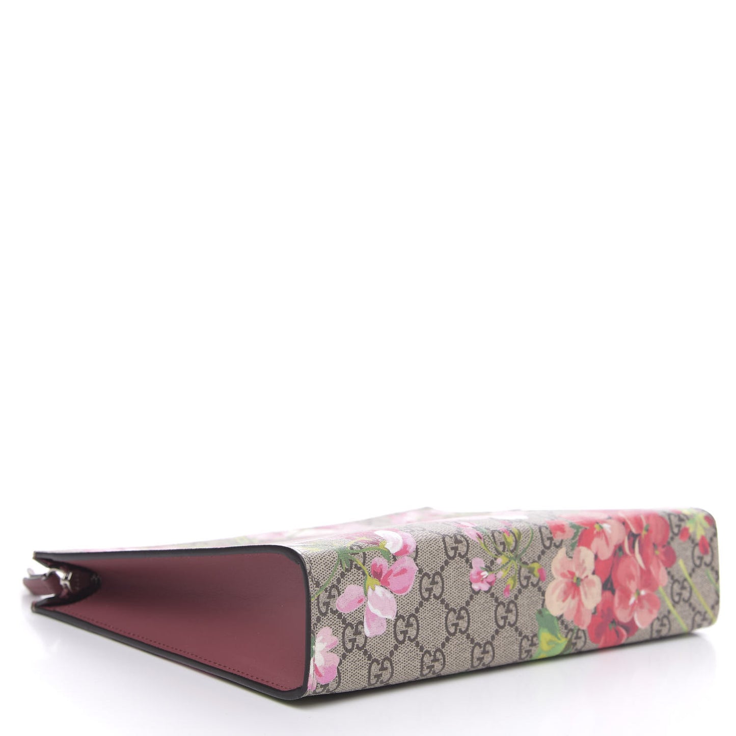 GG Supreme Monogram Blooms Large Cosmetic Case Beige Multicolor Dry Rose