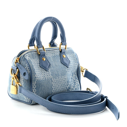 Louis Vuitton Damier Denim 3D Speedy Bandouliere 18 Denim Blue 3 of 9