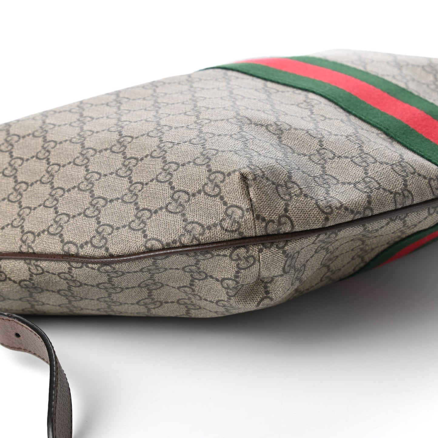 GG Supreme Monogram Web Ophidia Half Moon Hobo Brown