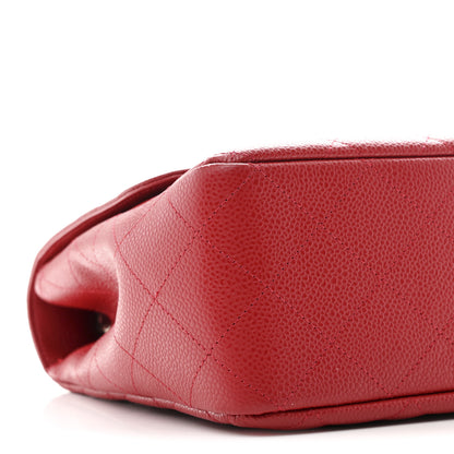 Chanel Caviar Quilted Jumbo Single Flap Red 9 of 11