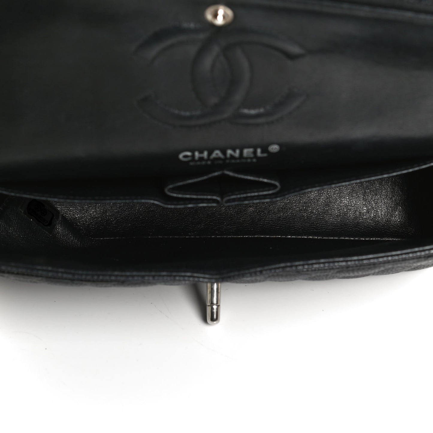 Caviar Quilted Small Double Flap Black