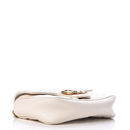 Gucci Calfskin Matelasse Super Mini GG Marmont Shoulder Bag White 4 of 13