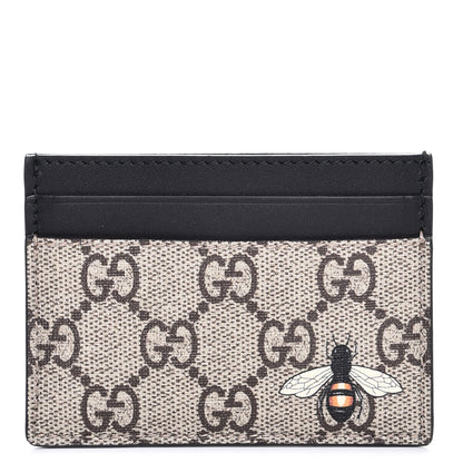 Gucci GG Supreme Monogram Bee Print Card Holder Black 1 of 6