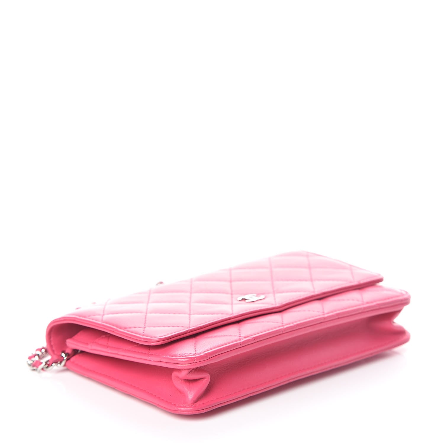 Chanel Lambskin Quilted Wallet On Chain WOC Pink 4 of 13