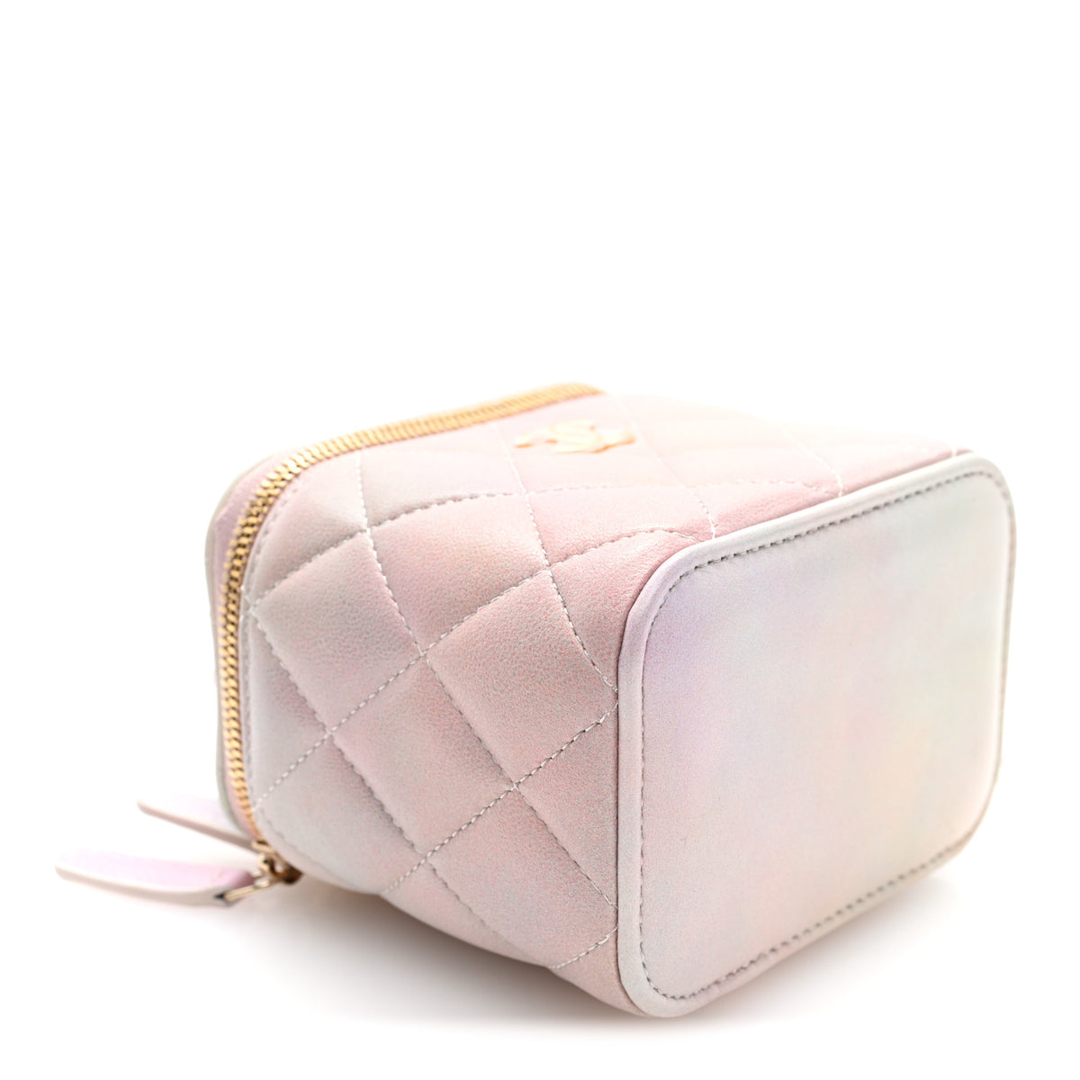 Chanel Lambskin Quilted Ombre Mini Top Handle Vanity Case With Chain Pink Multicolor 3 of 9