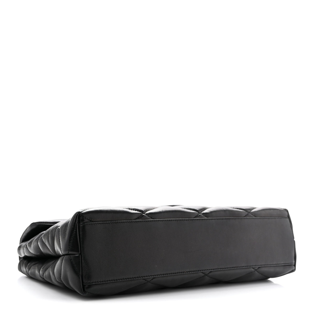 Lambskin Quilted Sade Puffer Envelope Clutch Black