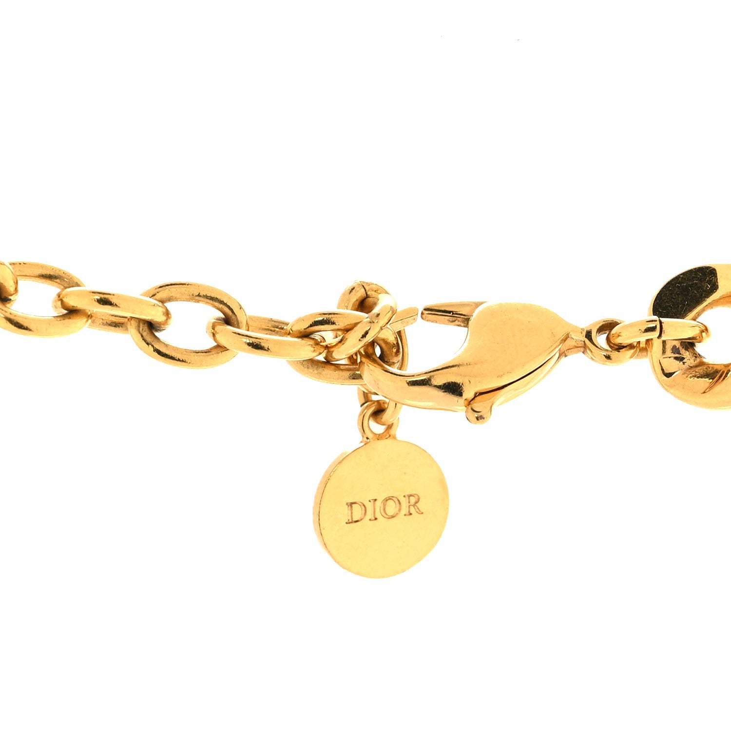 Christian Dior Metal CD Choker Necklace Gold 4 of 4