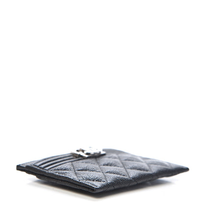 Chanel Caviar Quilted Boy Card Holder Black 4 of 9