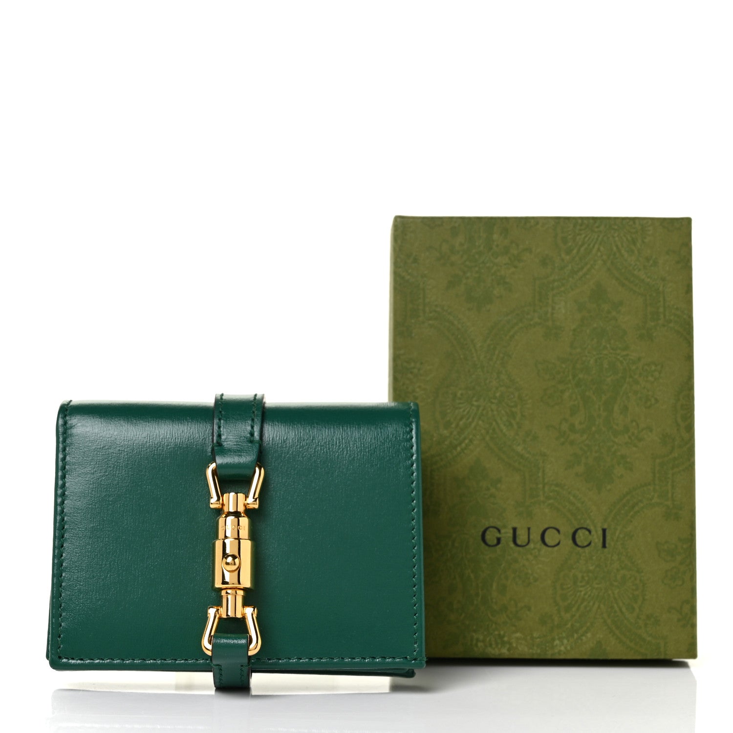 Gucci Calfskin Jackie 1961 Card Case Emerald 9 of 9