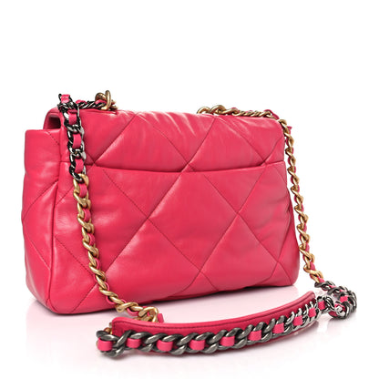 Chanel Lambskin Quilted Large Chanel 19 Flap Dark Pink 3 of 10