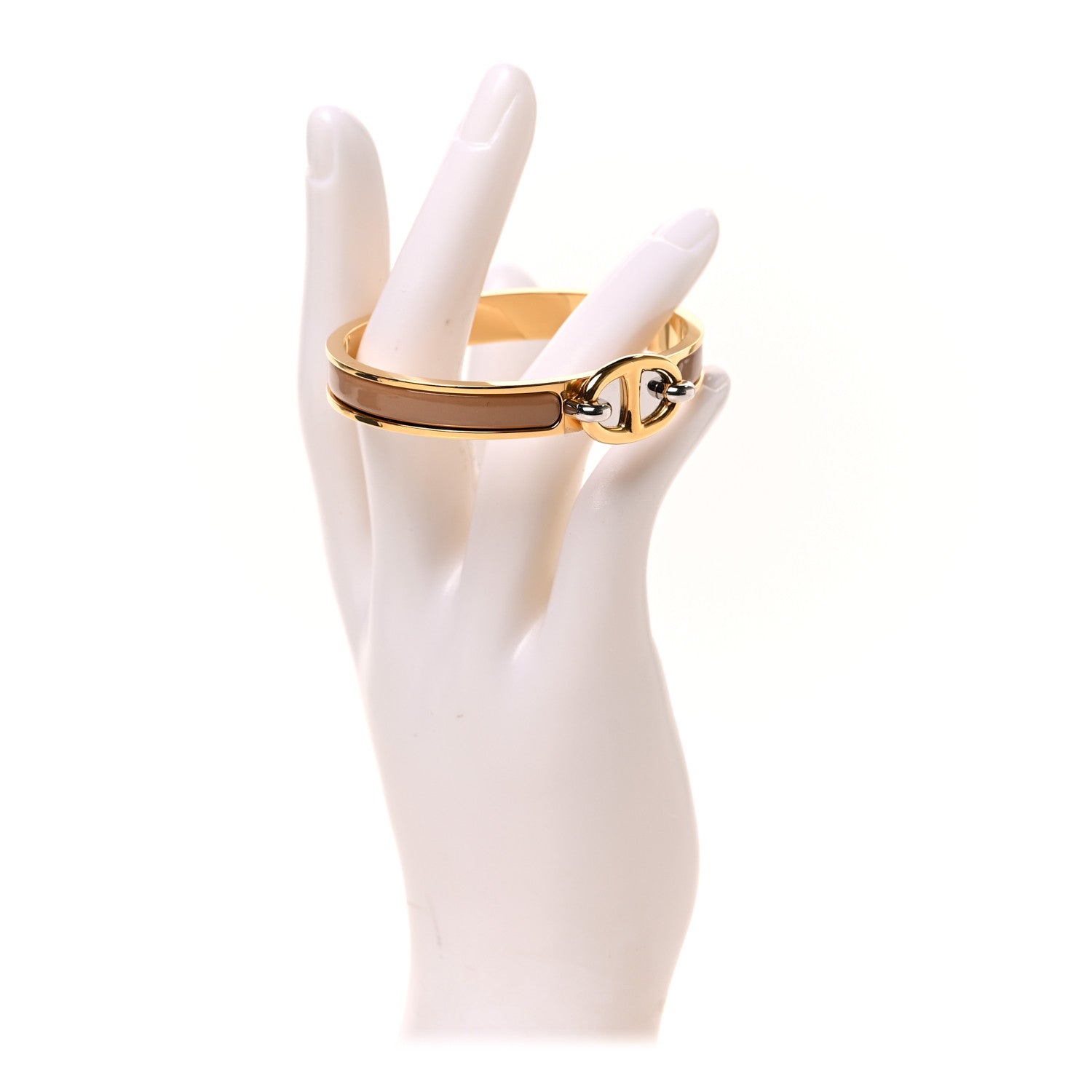 Hermes Enamel Mini Farandole Clic Chaine D'Ancre Bracelet Marron Glace 2 of 4