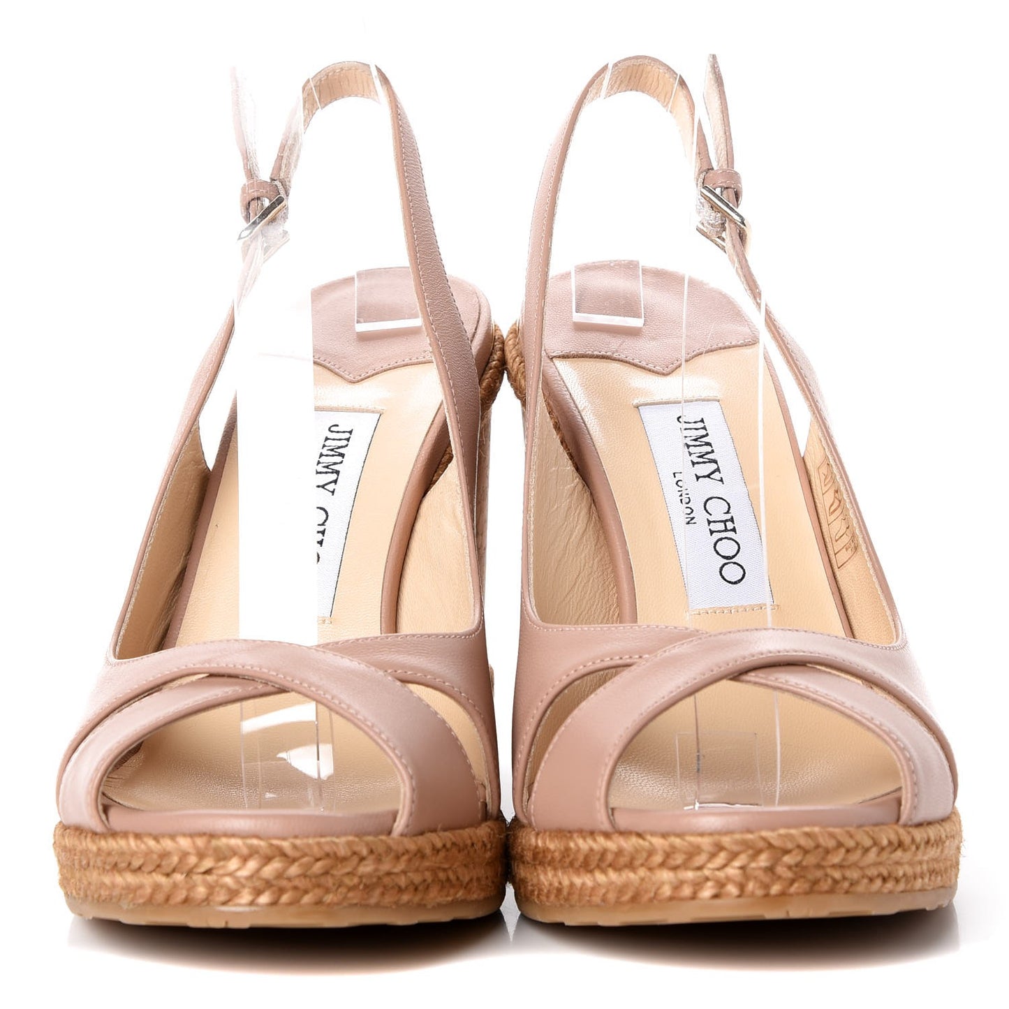 Nappa Cork Braided Amely 105 Wedge Sandals 38 Ballet Pink
