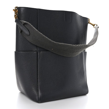 Celine Soft Grained Calfskin Sangle Bucket Bag Grey 3 of 10