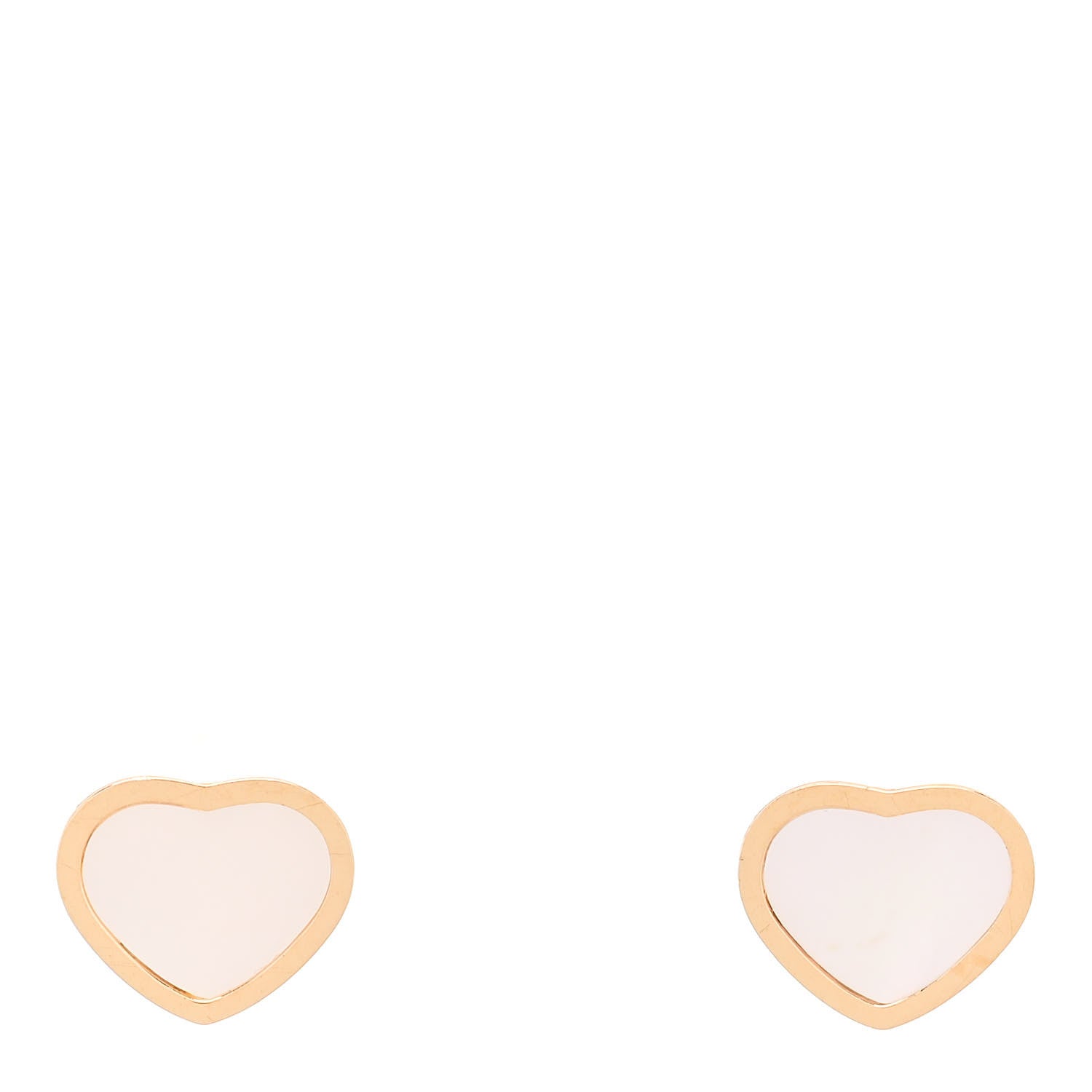 Chopard 18K Rose Gold Mother of Pearl Happy Hearts Earrings 1 of 6