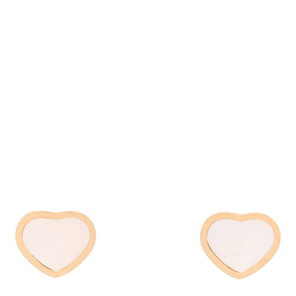 Chopard 18K Rose Gold Mother of Pearl Happy Hearts Earrings 1 of 6