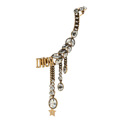 Christian Dior Crystal Metal Logo Dio(r)evolution Earring Aged Gold 1 of 4