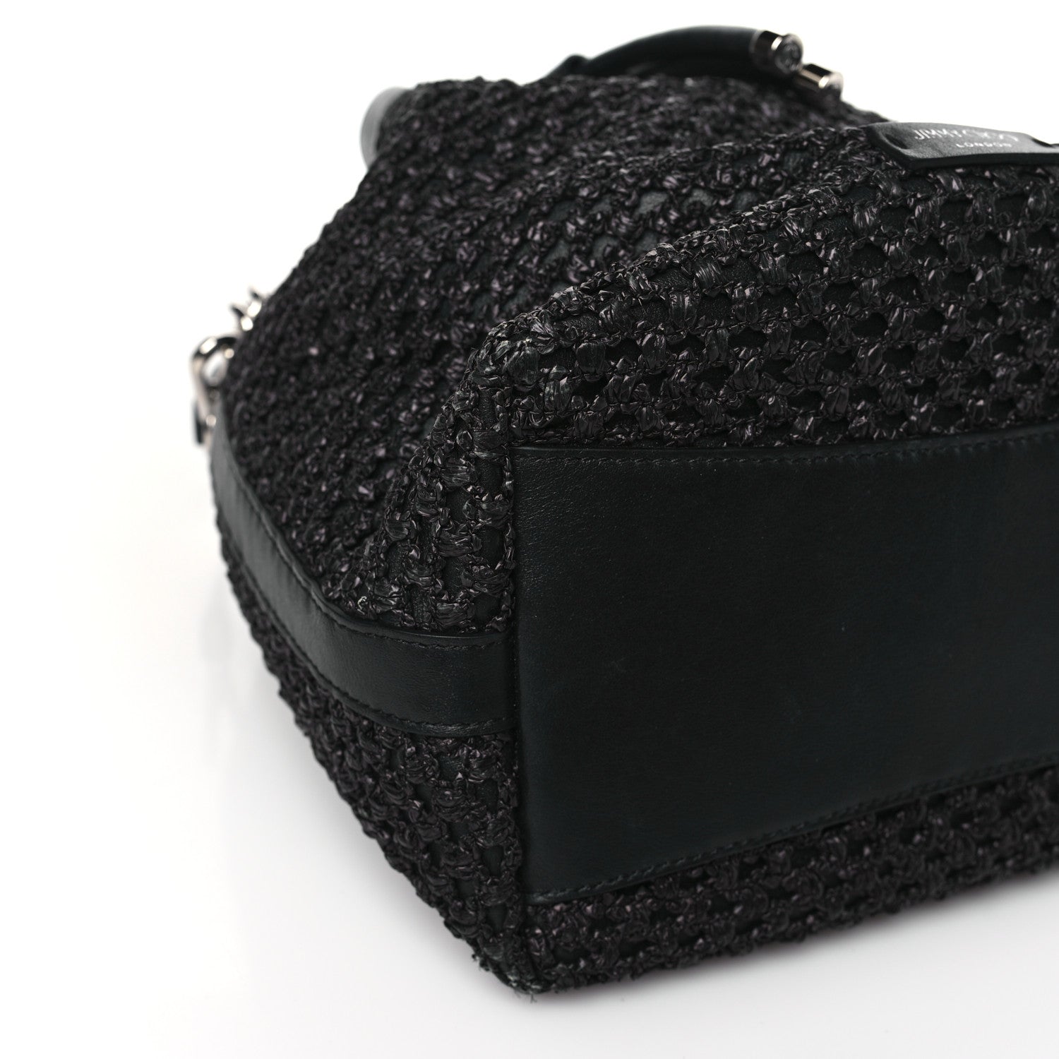 Jimmy Choo Raffia Net Bon Bon Bag Black 7 of 8