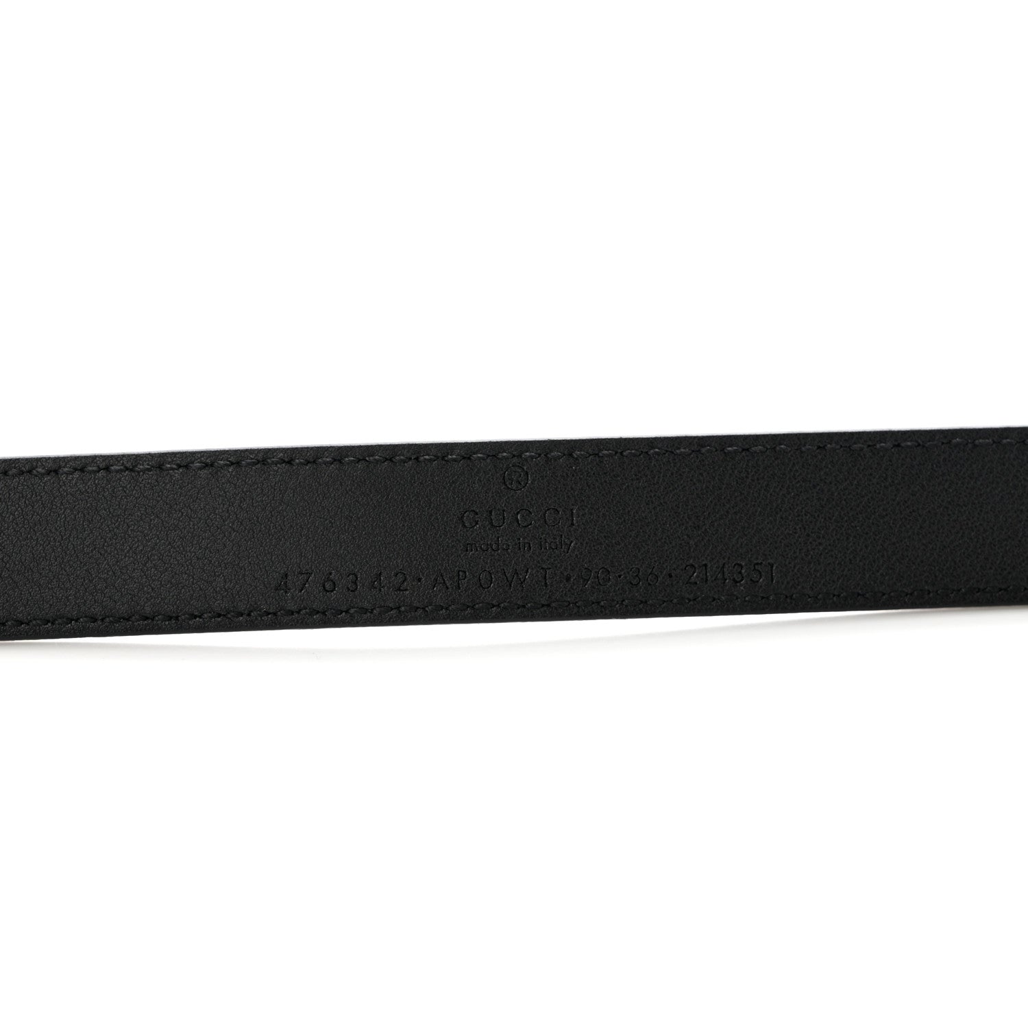 Gucci Calfskin Pearl Double G 20mm Belt 90 36 Black Cream 3 of 5