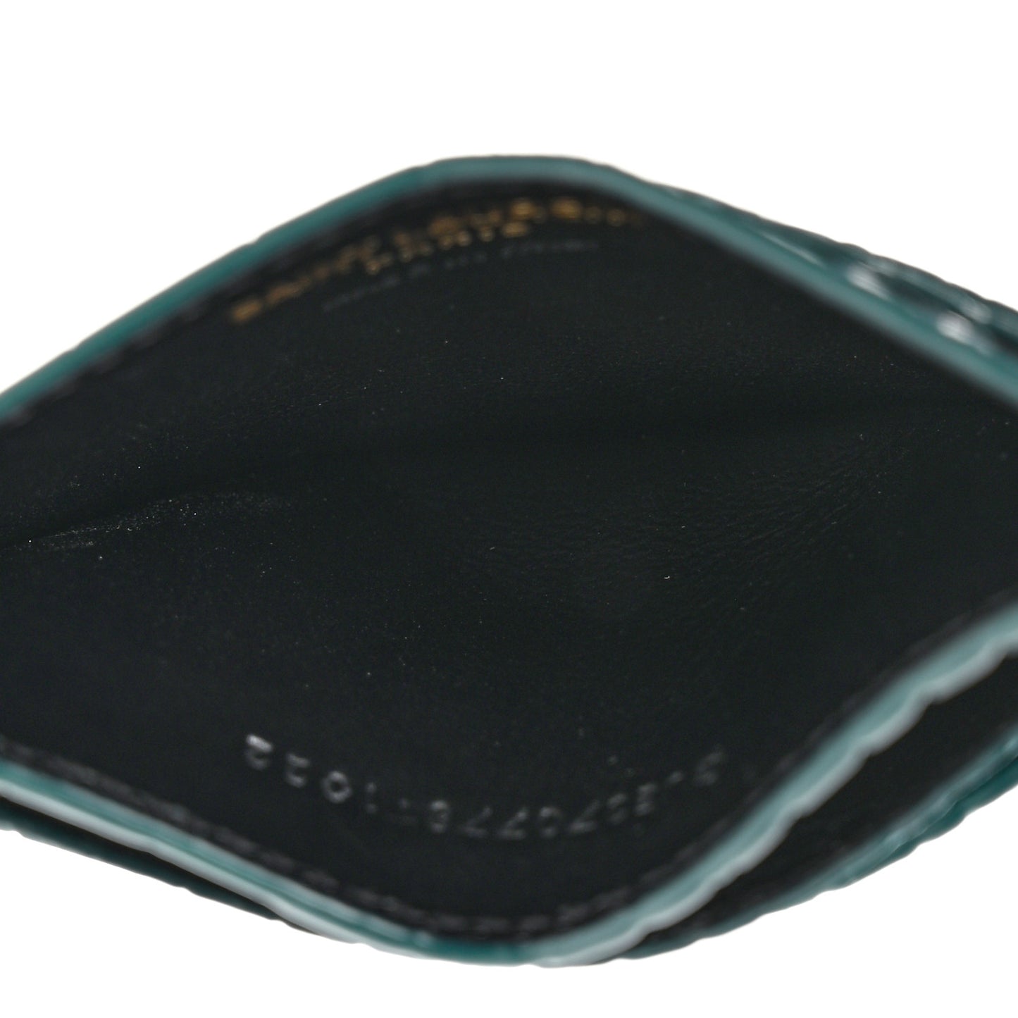 Calfskin Crocodile Embossed Monogram Credit Card Case Foliage Green