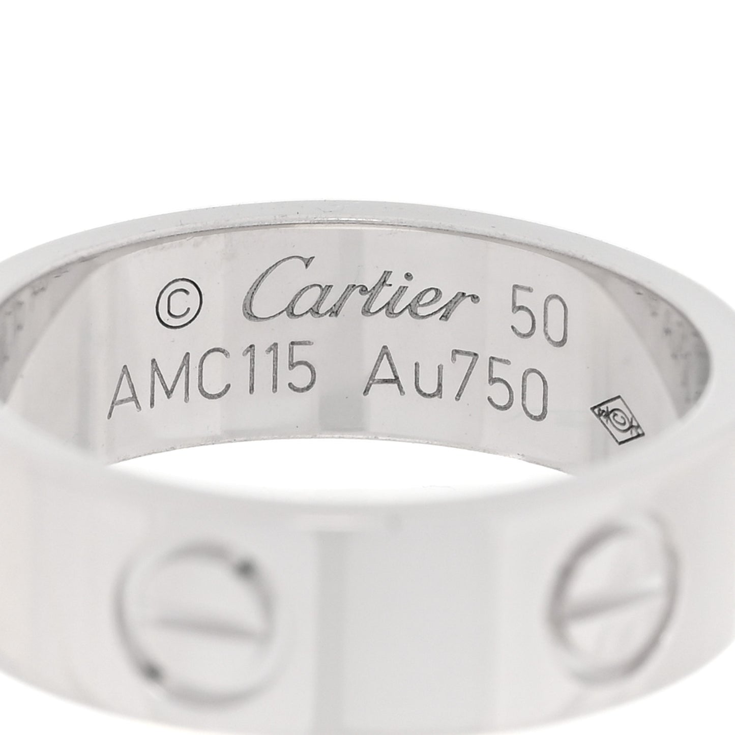 18K White Gold 5.5mm LOVE Ring 50 5.25