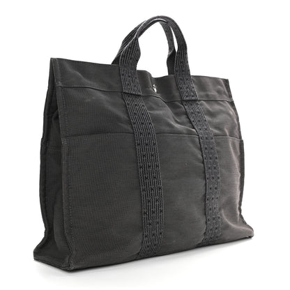 Hermes Canvas Herline MM Tote Grey 2 of 7