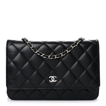 Chanel Lambskin Quilted Wallet On Chain WOC Black 1 of 16