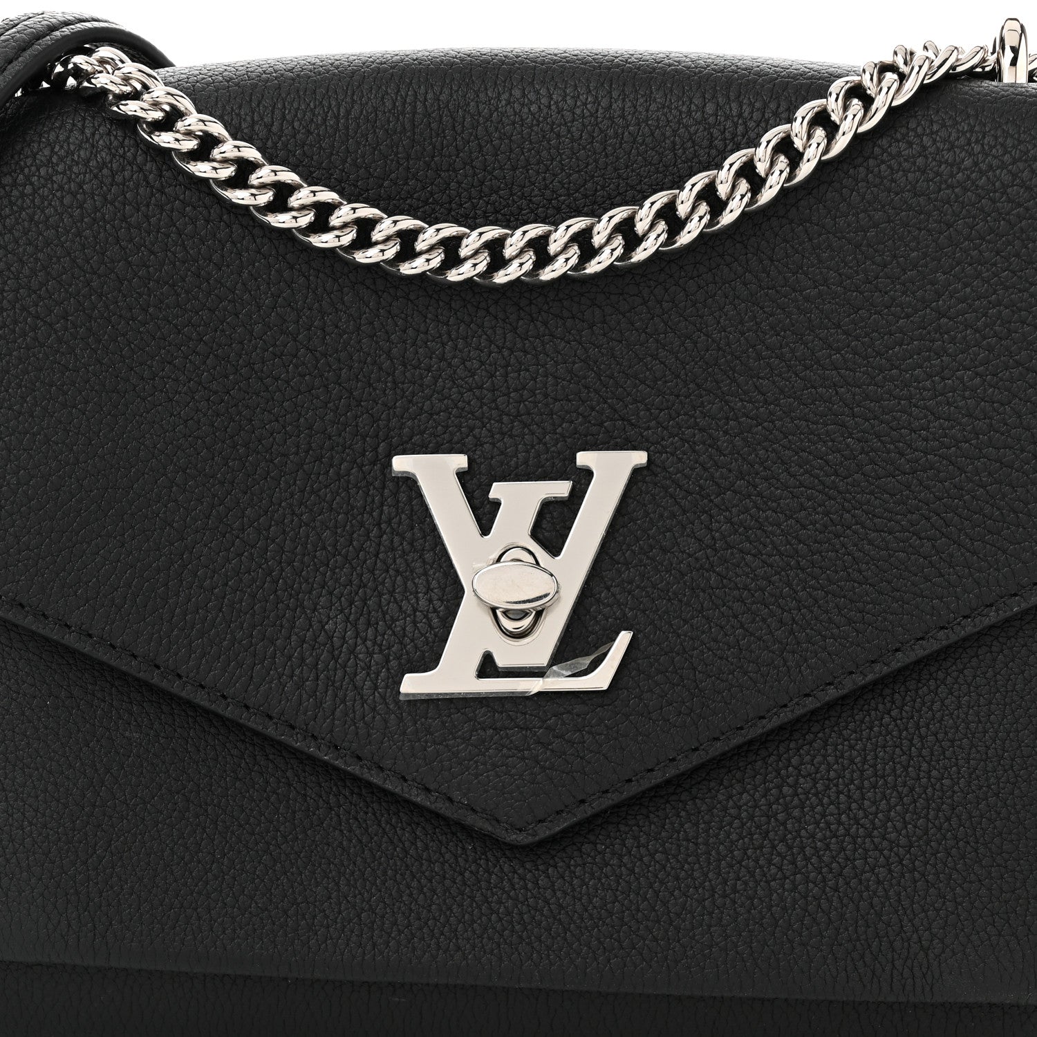 Louis Vuitton Soft Calfskin Mylockme Chain Bag BB Black 7 of 9