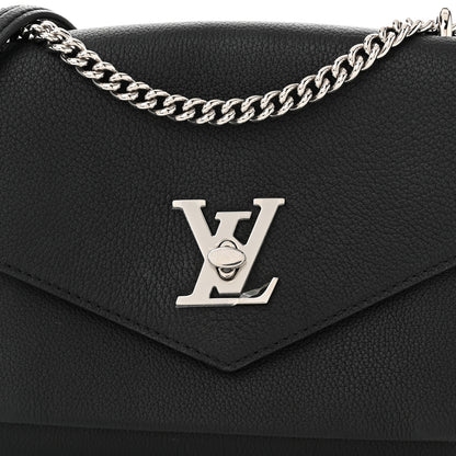 Louis Vuitton Soft Calfskin Mylockme Chain Bag BB Black 7 of 9