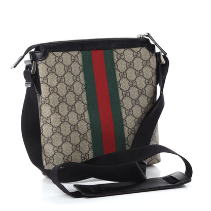 Gucci GG Supreme Monogram Web Messenger Bag Black 3 of 10