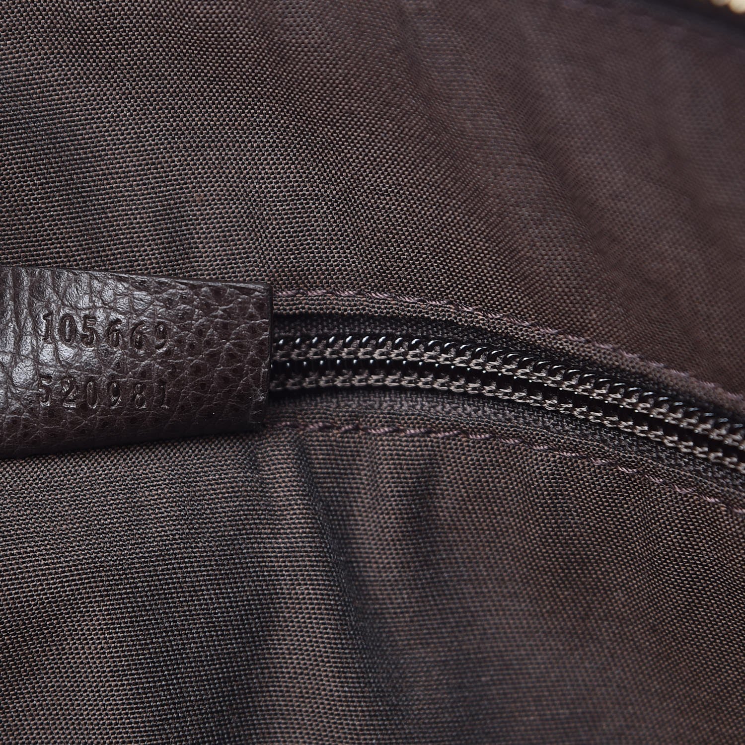 Gucci Crystal Monogram Large Travel Hobo Beige Brown 7 of 13