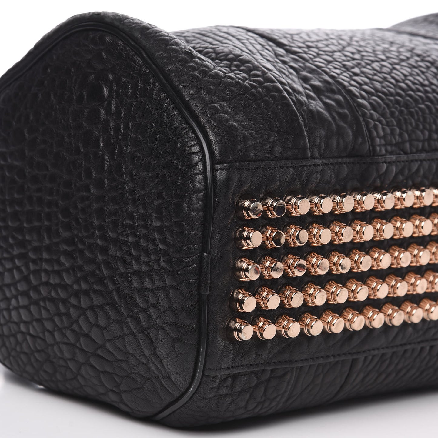 Pebbled Lambskin Rocco Black Rose Gold Hardware