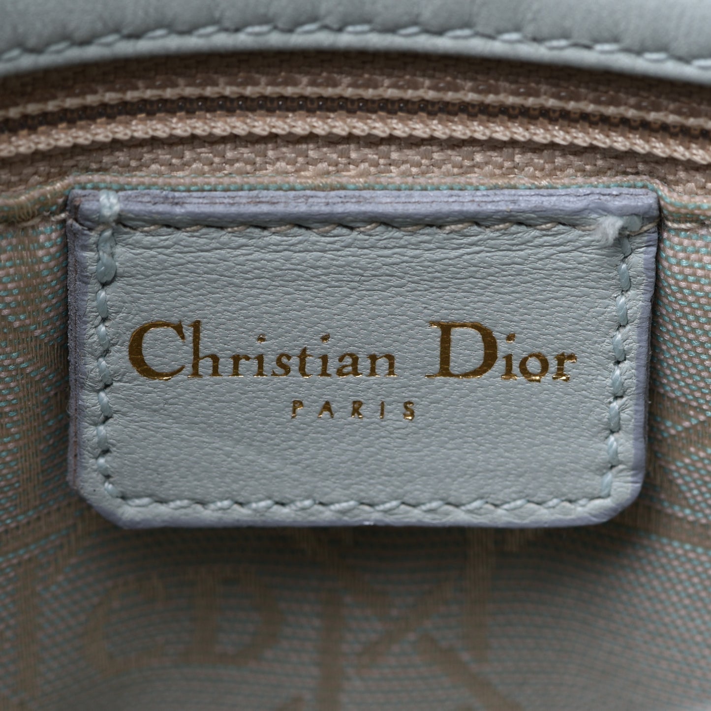 Lambskin Cannage Mini Lady Dior Light Blue