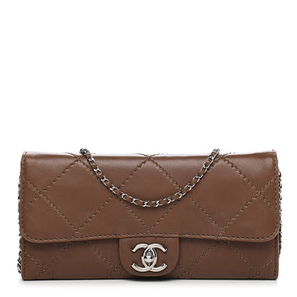 Chanel Lambskin Stitched Orient Express Wallet on Chain WOC Brown 1 of 8