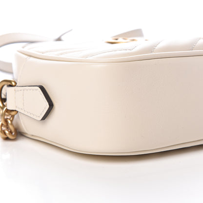 Gucci Calfskin Matelasse Mini GG Marmont Chain Shoulder Bag White 8 of 10