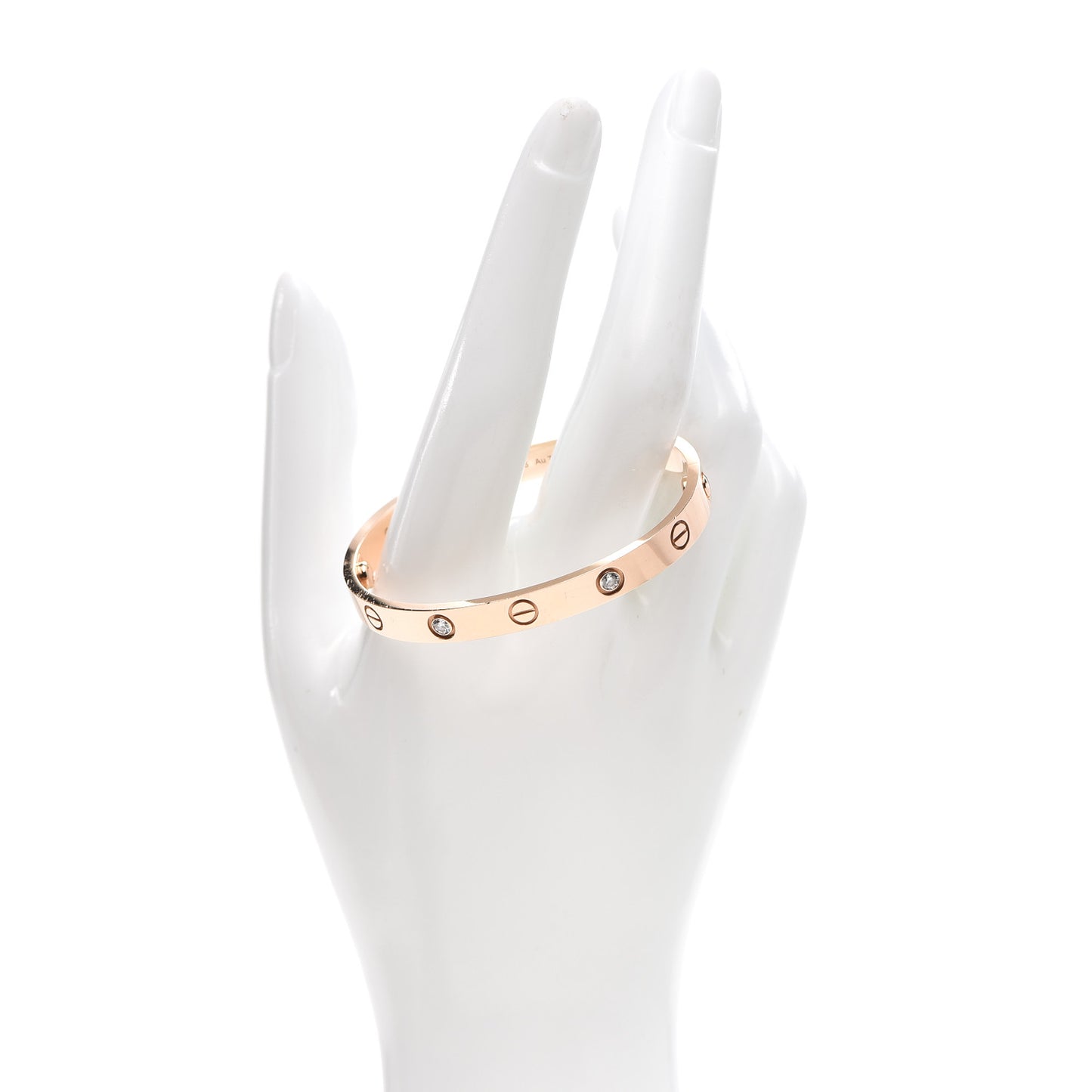 18K Pink Gold 4 Diamond LOVE Bracelet 16