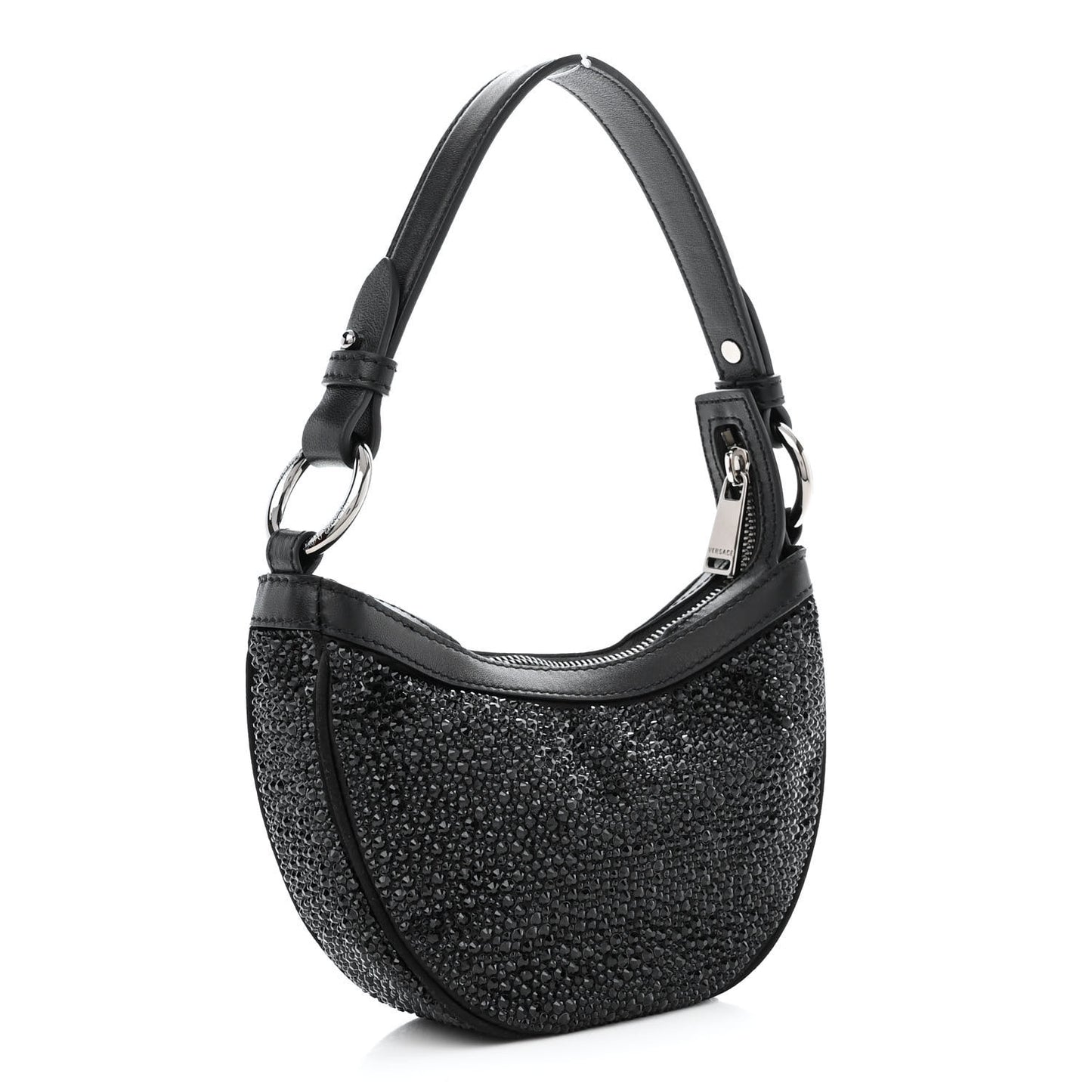 Crystal Repeat Mini Hobo Black