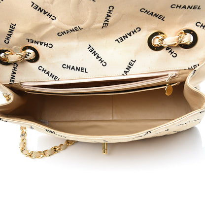 Chanel Canvas Quilted XL Jumbo Single Flap Beige 6 of 19
