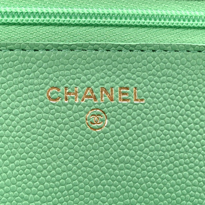Chanel Caviar Quilted Wallet On Chain WOC Green 6 of 14
