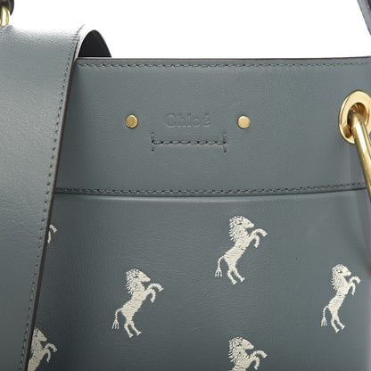 Chloe Smooth Calfskin Little Horses Embroidered Mini Roy Bucket Bag Cloudy Blue 10 of 10