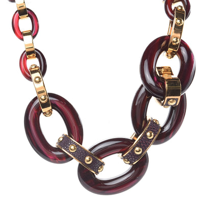 Louis Vuitton Gimme A Clue Collar Necklace Purple Gold 1 of 4