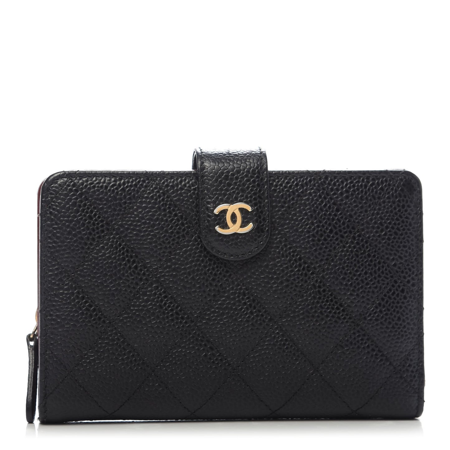 Caviar Quilted CC French Wallet Black