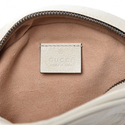 Gucci Calfskin Matelasse Mini GG Marmont Round Shoulder Bag White 8 of 9