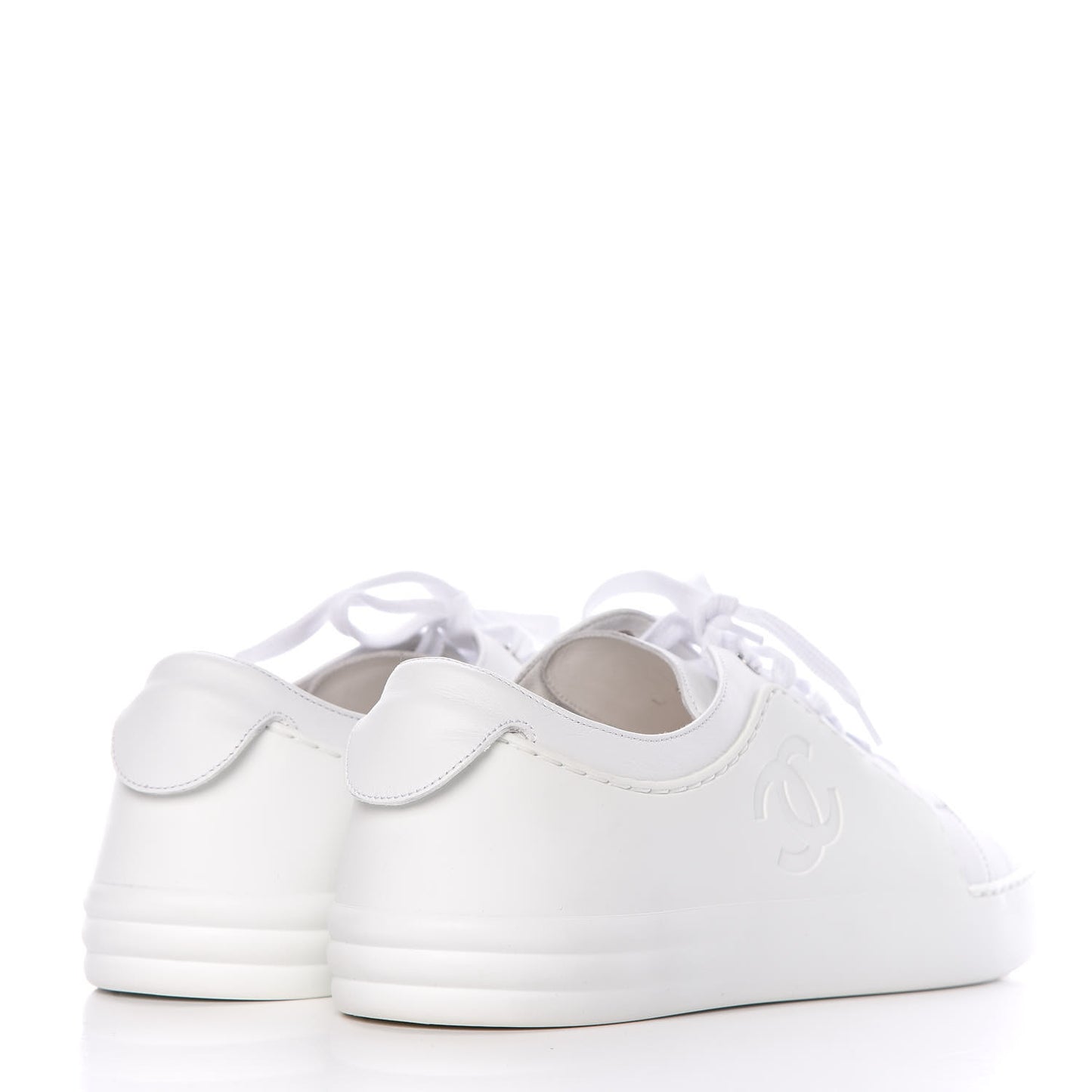 Calfskin Gum Womens CC Sneakers 39 White