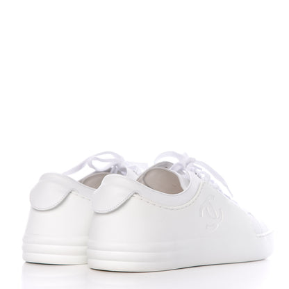 Chanel Calfskin Gum Womens CC Sneakers 39 White 4 of 9
